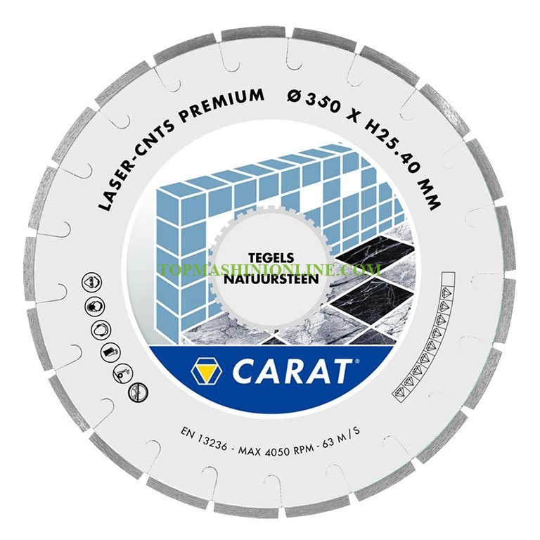 Диамантен диск за мокро рязане на гранит, мрамор и керамика Carat Natural Stone Premium CNTS Ø 350 мм x 25.40 мм image