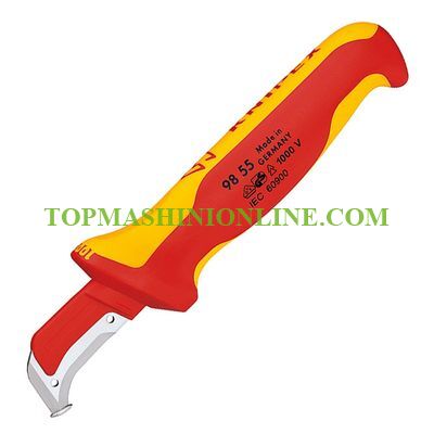 Нож за кабели с острие с формата на сърп 1000V VDE Knipex 98 55, 180-38 мм image