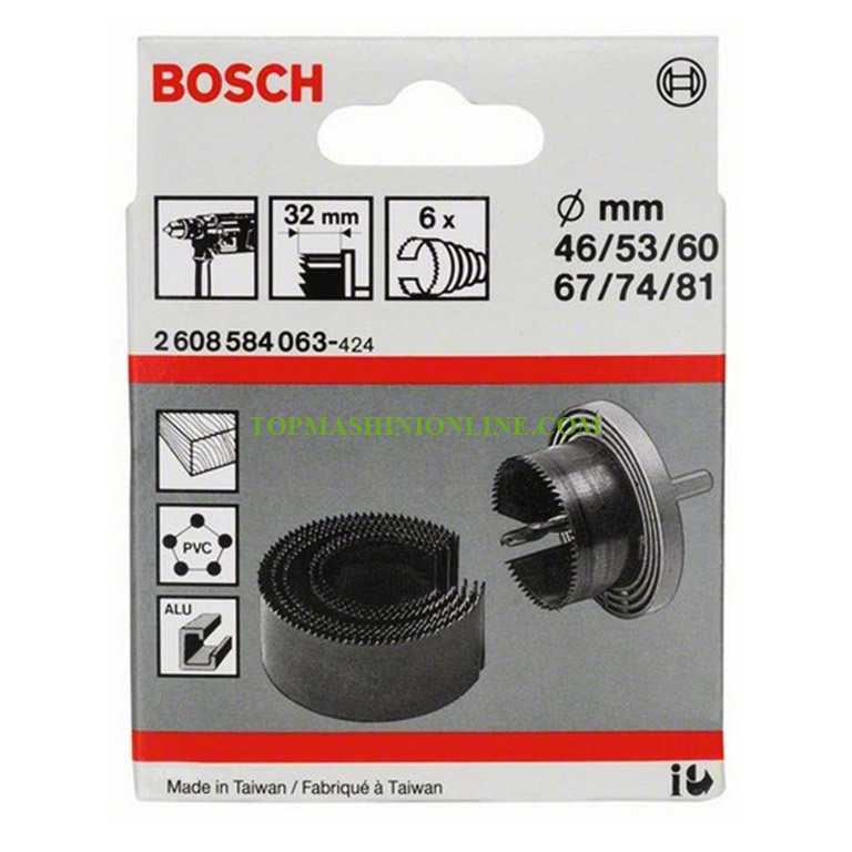 Боркорони за дърво комплект Bosch 2 608 584 063 Ø 46-81 мм, 6 части image