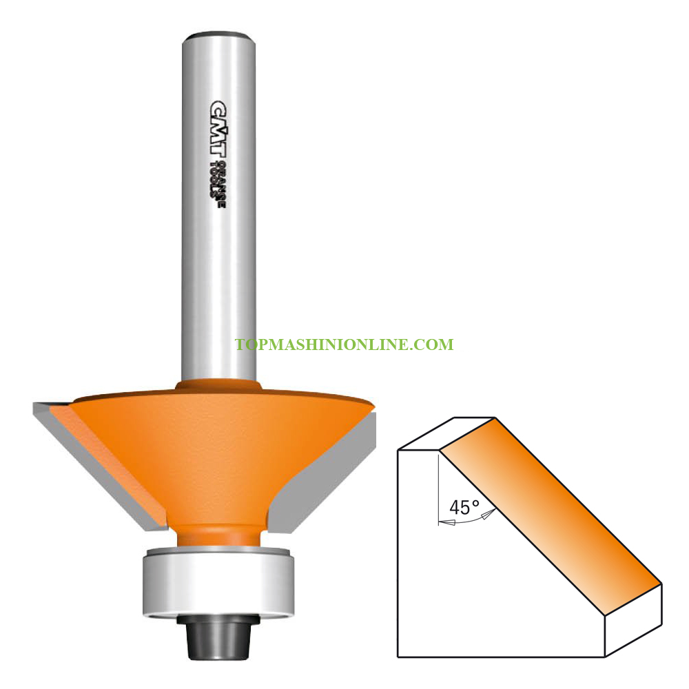 Профилен фрезер за дърво за скосяване с лагер 12 мм с диаметър 65 мм CMT Utensili CMT 7/8/936 45° image