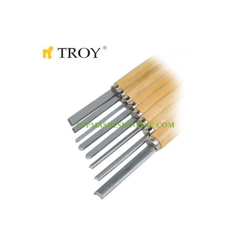 Комплект стругарски длета за дърво Troy 25008 8 бр, 360 мм image