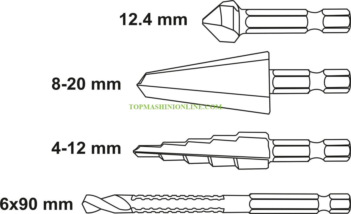 Комплект универсални свредла за метал HSS Yato YT-44705 4 бр., с опашка 1/4” image