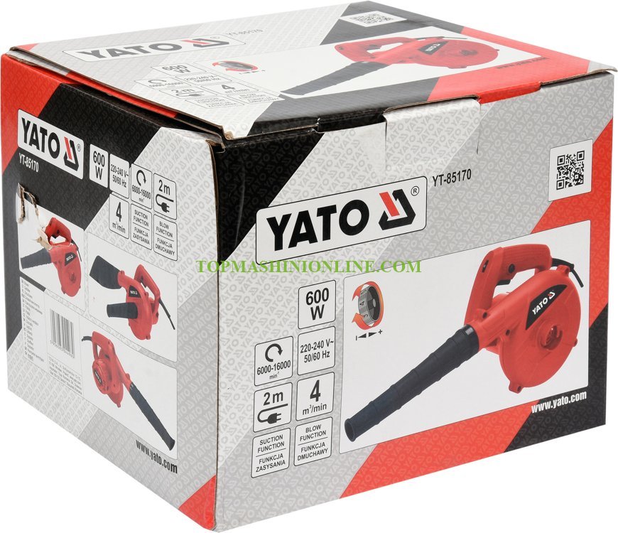 Електрическа въздуходувка с две функции Yato YT-85170 600 W, 4 м³/мин image