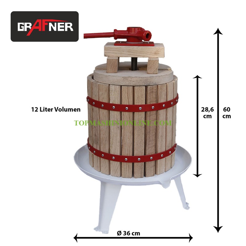 Вертикална ръчна преса за грозде-плодове 12 литра Grafner OP10551 17348 image