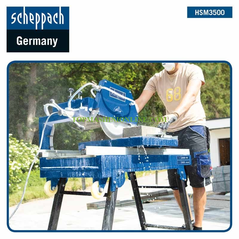 Машина за рязане на тухли, камък и плочки Scheppach HSM3500 2000 W, Ø 350 мм x Ø 25.4 мм, 1200 мм / Scheppach 5906708901 / image