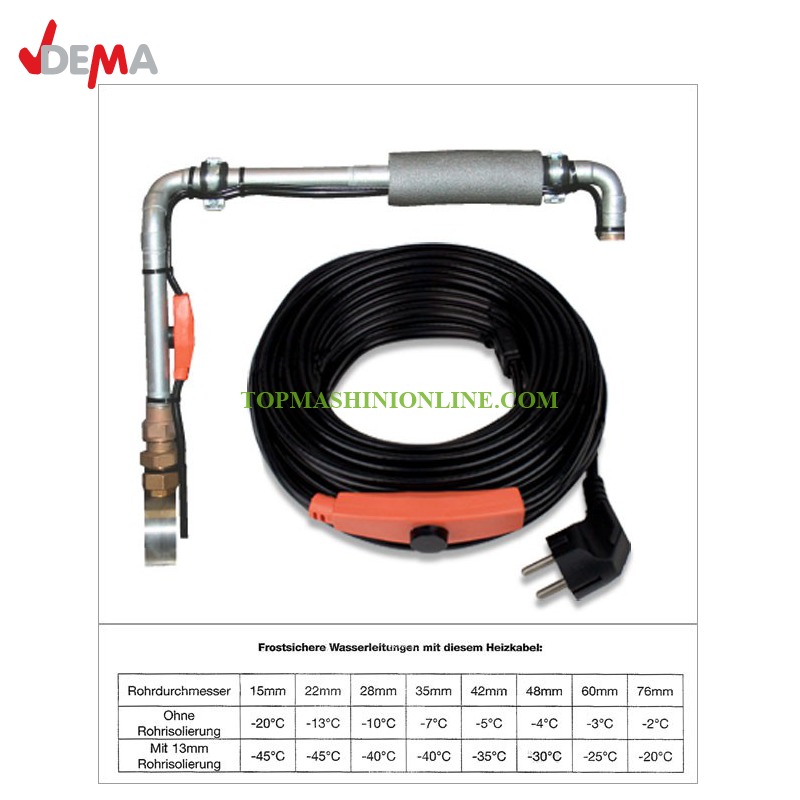 Нагревателен кабел против замръзване с термостат 14 м Dema 27504 image