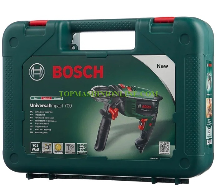 Ударна бормашина Bosch UniversalImpact 700 в куфар, 701 W, 17 Nm, 50-3000 об./мин, 0 603 131 020 image