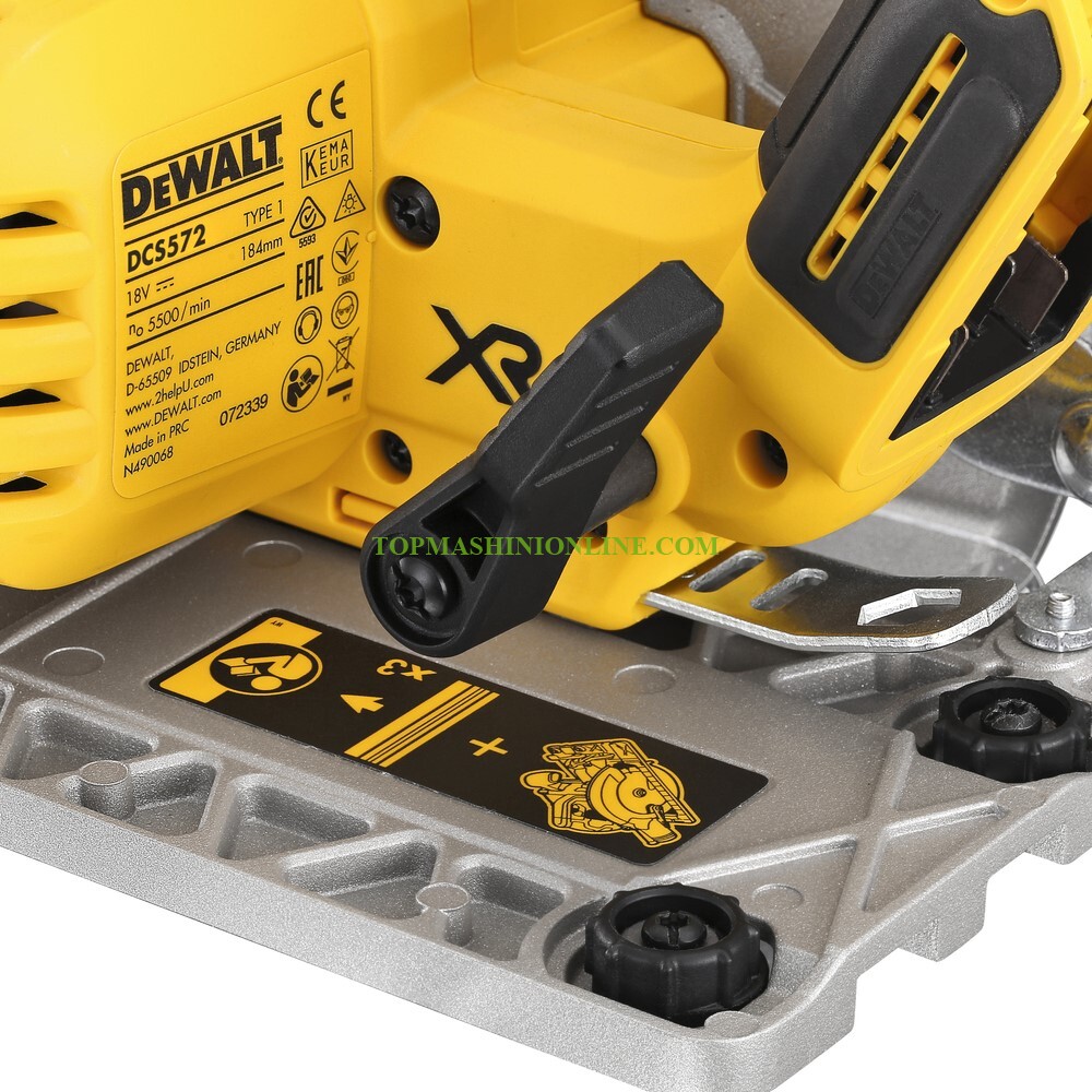 Ръчен акумулаторен циркуляр DeWALT DCS572N 18 V, Li-Ion, Ø 184 мм /без батерии и зарядно устройство/ image