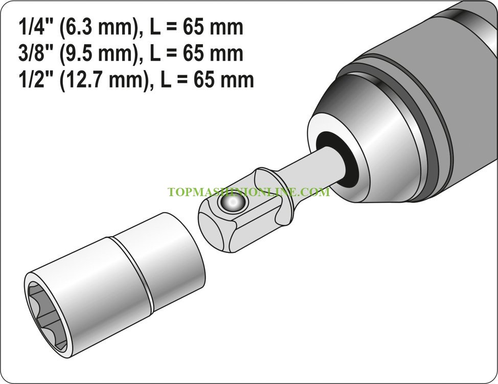 Комплект адаптери Yato YT-04686 3 броя, от SDS-plus към 1/4”, 3/8”, 1/2” image