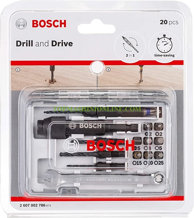 Комплект битове и свредла за винтоверт Bosch 2 607 002 786, 20 части, 1/4", PH-PZ-SB-TX-SW image