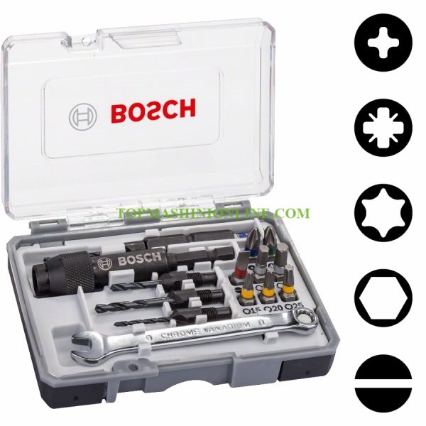 Комплект битове и свредла за винтоверт Bosch 2 607 002 786, 20 части, 1/4", PH-PZ-SB-TX-SW image