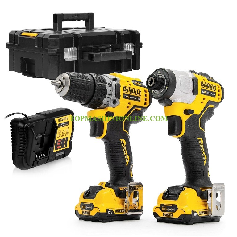 Комплект акумулаторни инструменти DeWALT DCK2110C2T (DCF801, DCD701) 12 V, 1.5 Ah, Li-Ion image