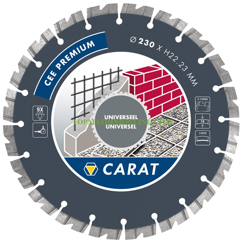 Диамантен диск за сухо рязане на тухли, бетонови изделия и керемиди Carat Universal Standard CEE Ø 230 мм x 22.23 мм image