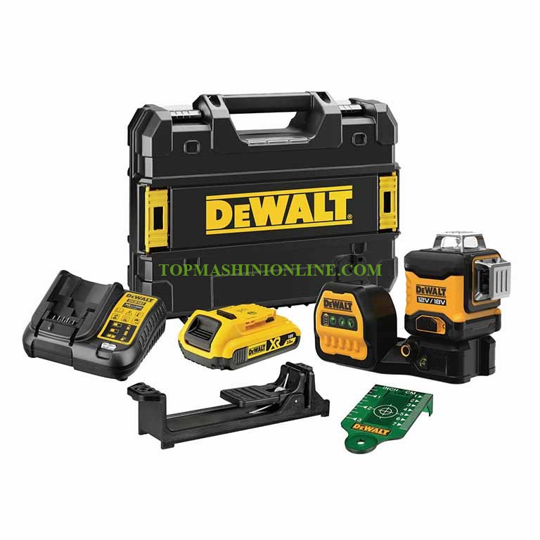 Линеен лазерен нивелир с 3 зелени лъча DeWALT DCE089D1G18 35 м, 0.3 мм/м, 360°, 18V, 2.0Ah Li-Ion image