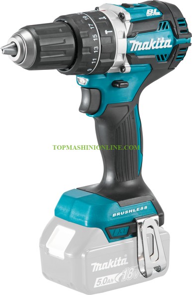 Ударен акумулаторен винтоверт с BL мотор Makita DHP484Z 18 V, Li-ion, 54 Nm /без батерии и зарядно устройство/ image