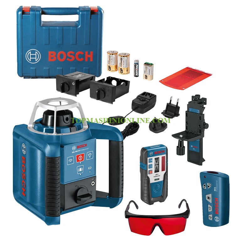 Комплект ротационен лазер Bosch GRL 300 HV 330 м, 0.1 мм/м 0 601 061 501 с приемник, мишена и дистанционно управление image