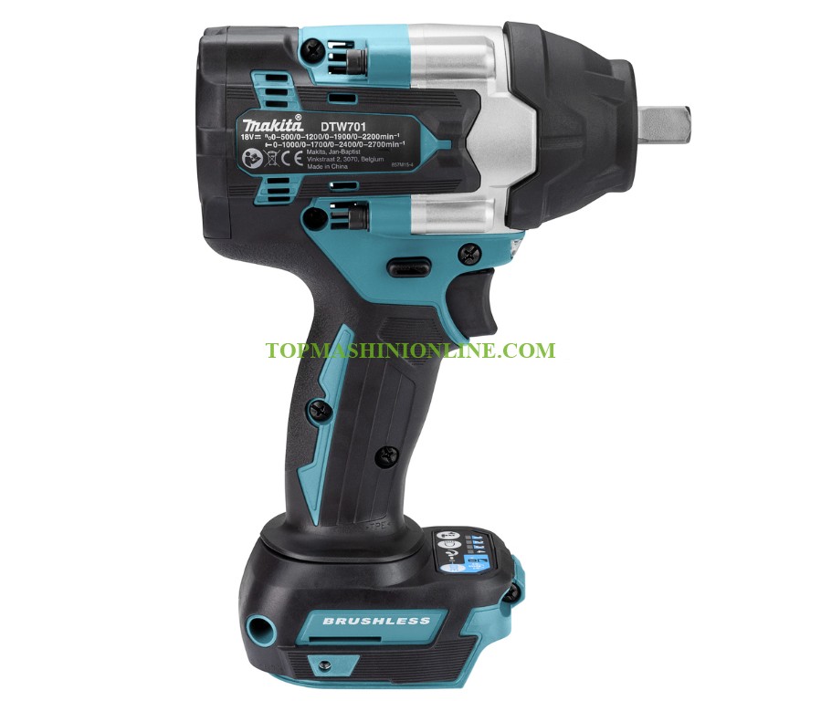 Безчетков ударен акумулаторен гайковерт 1/2" Makita DTW701Z 18 V, 700 Nm без батерия и зарядно устройство image