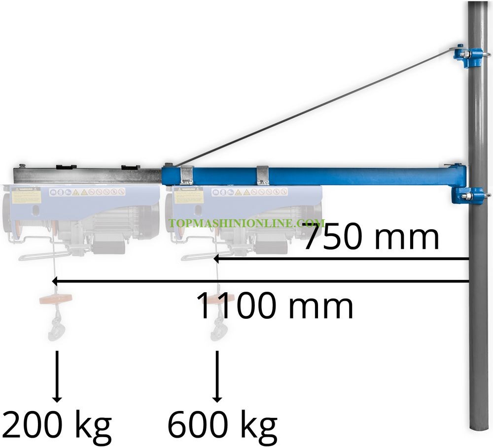 Подвижна стойка за телфер Gude 1715 75-110 см 600 кг image