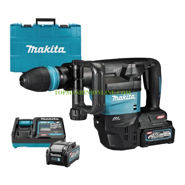 Акумулаторен къртач SDS-Max Makita HM001GM201 с 2 батерии 40 V, 4 Ah Li-ion, 9.4 J image