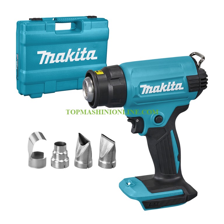 Акумулаторен пистолет за горещ въздух с 4 броя накрайници 18 V Makita DHG180ZK Li-Ion, 200 л/мин, 550 °C, в куфар без зарядно устройство и батерии image