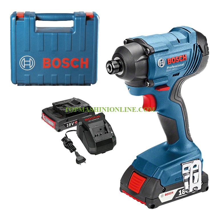 Акумулаторен ударен гайковерт Bosch GDR 180-LI Professional с 2 батерии 18 V, 2 Ah, Li-Ion, 160 Nm, 1/4", 0 601 9G5 123 image