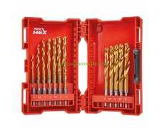 Комплект свредла за метал HSS-TiN с 6-стенна опашка с диаметър Ø 2-10 мм Milwaukee 48894760 19 бр. Shockwave Red Hex thumbnail image