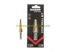 Конусно свредло за ламарина HSS+TIN Raider 150678 Ø 4-12 мм, HEX 1/4” thumbnail image