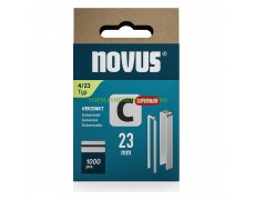 Скоби за такер с дължина 23 мм, дебелина 1.1 мм и широчина 6.1 мм Novus 042-0803 тип C4/23 1000 броя 6.1x1.1x23 мм thumbnail image