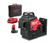 Линеен лазерен нивелир с 3 зелени лъча 360° Milwaukee M12 3PL-401C 12 V, 4 Ah с обхват 38 м, 0.3 мм/м, 4933478102 thumbnail image