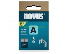 Скоби за такер с дължина 6 мм, дебелина 0.75 мм и широчина 11.3 мм Novus 042-0773 тип A53 1800 броя 11.3x0.75x6 мм thumbnail image