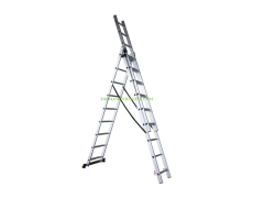 Трираменна алуминиева стълба Grasko 3x9, 5.9 м, до 150 кг thumbnail image