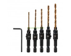Комплектът свредла с фрезенк за дърво 1/4" hex Raider 157116 5 бр. Ø 5,6,8,10,12 мм thumbnail image